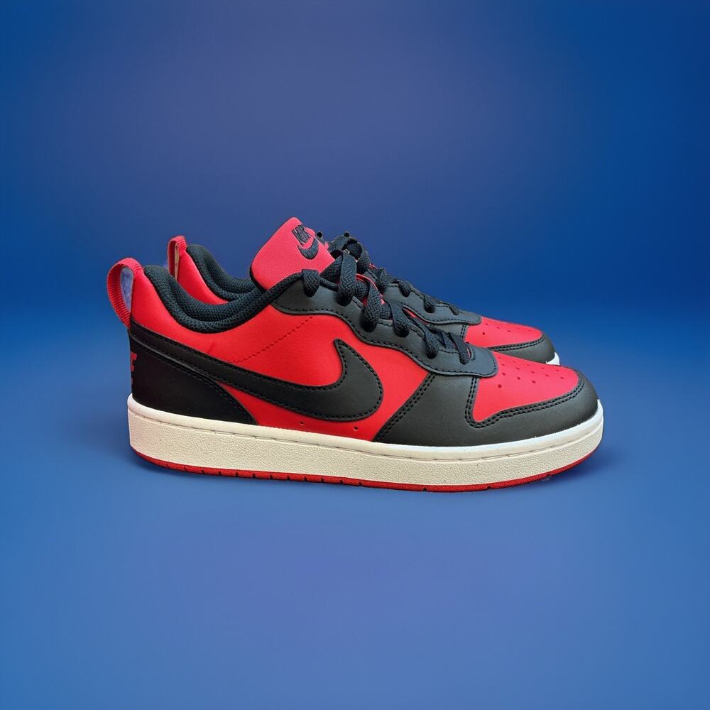 Size 4.5 (GS) - Nike Court Borough Low Recraft Black University Red 2023
